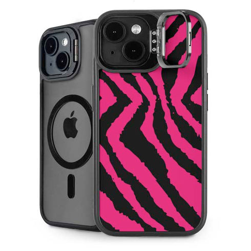 Retro Zebra iPhone 15 Kickstand Case